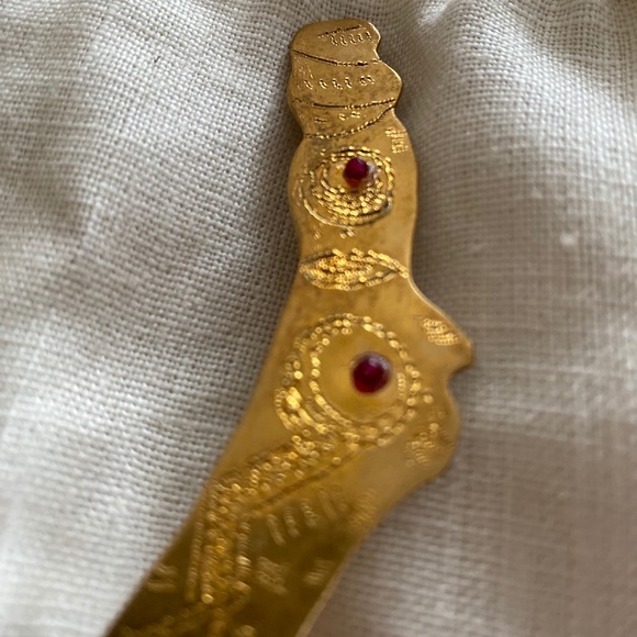 Gold Ruby Earring / pin / brooch NWOT - Picture 8 of 10